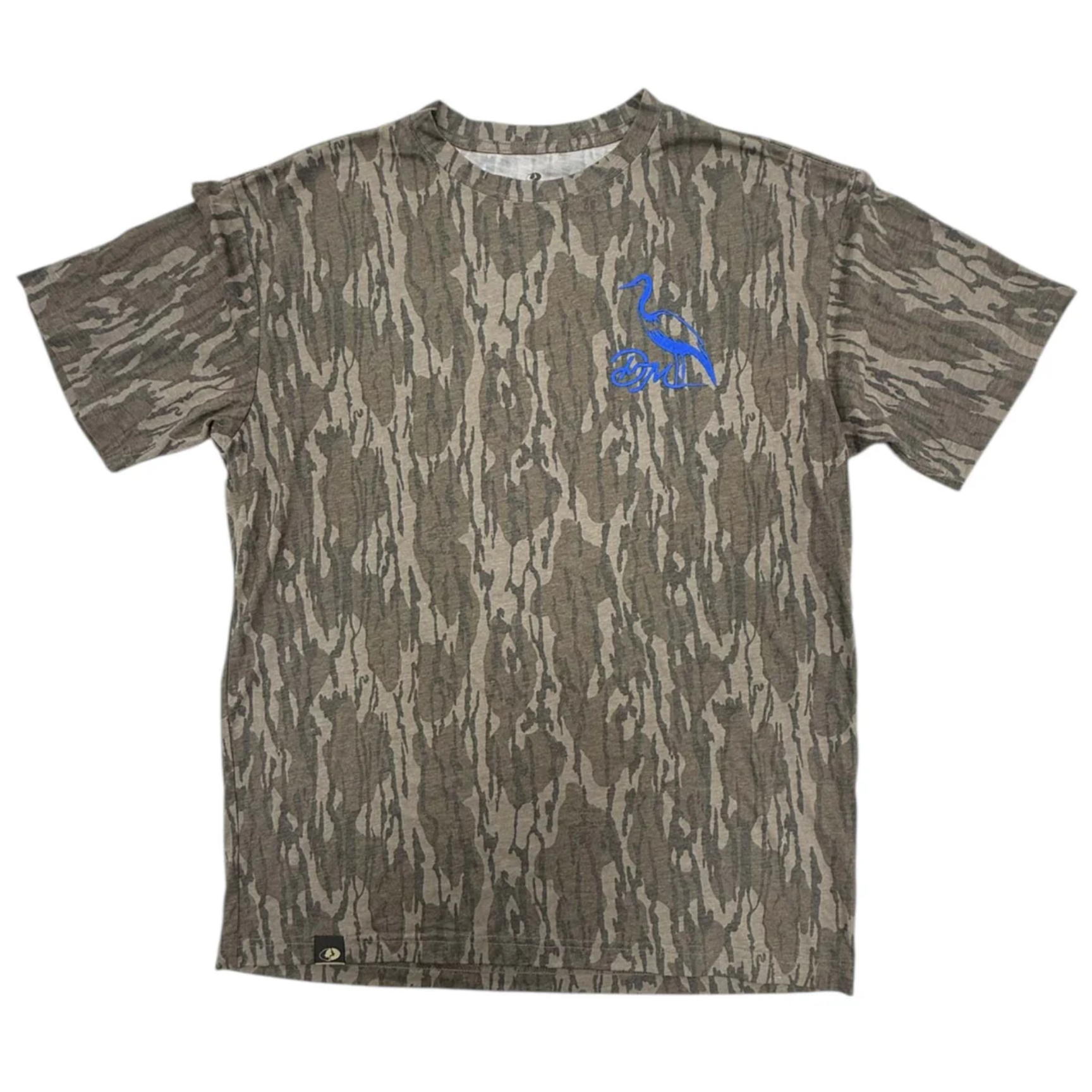 Blue Logo Short Sleeve T-Shirt in Mossy Oak Bottomland Camo
